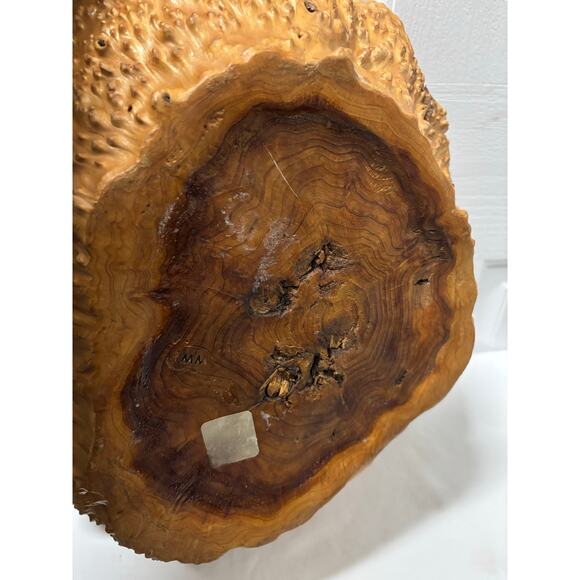 Hand-Carved Manzanita Burl Wood Bowl  Signed Sculptural Bowl 15" Approx. - Picture 2 of 14